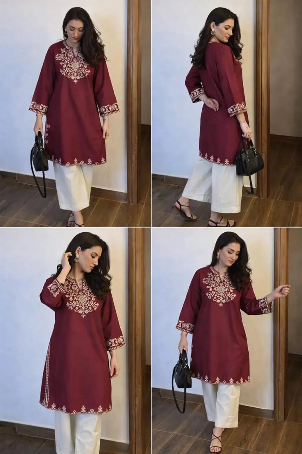 Stylish Havy Embroidery Kurti With Pant Set